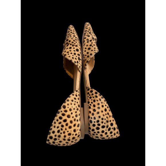Dr. Scholls Womens Real Dyed Cow Fur D'Orsay Flats Leopard Print Sz. 6.5 - Picture 4 of 8